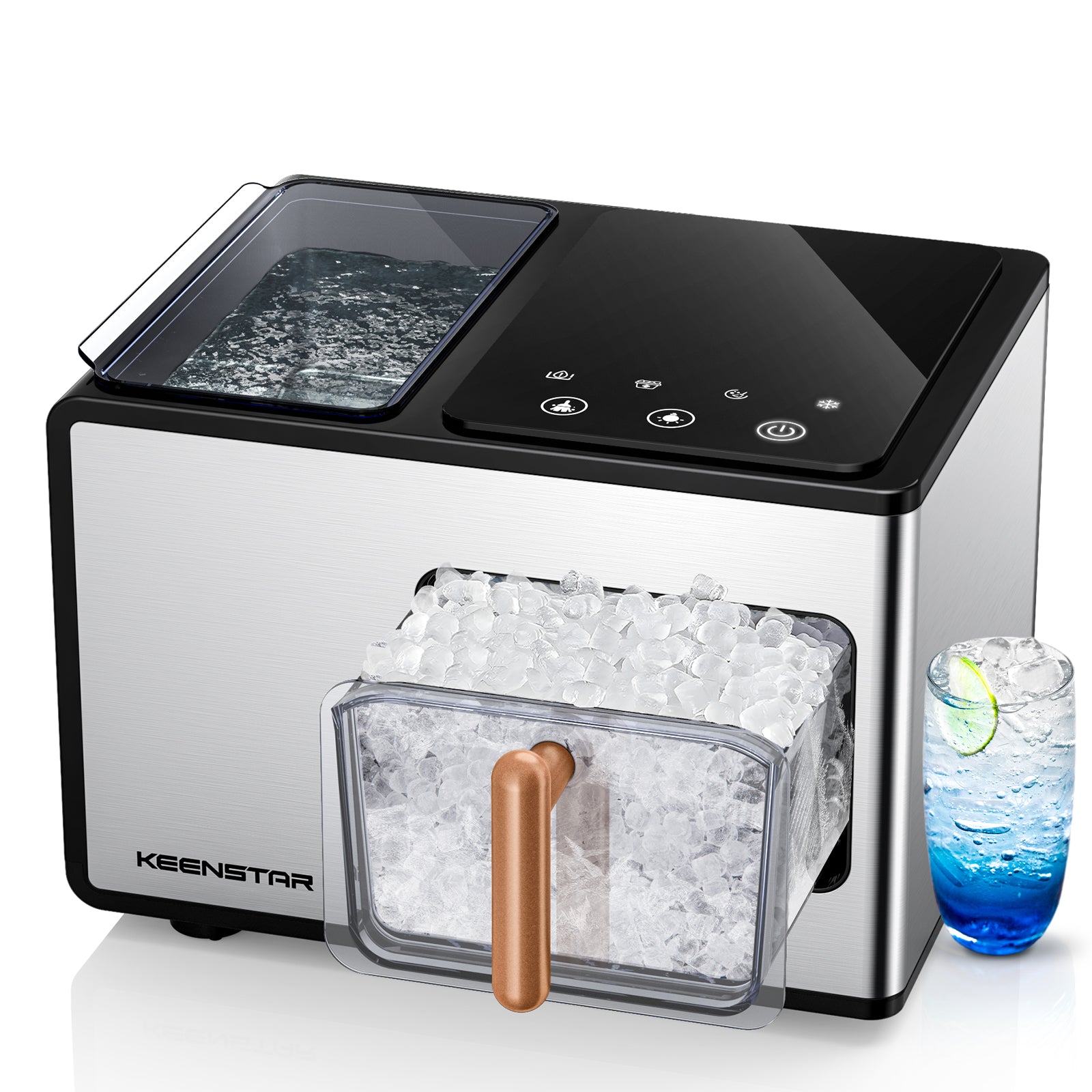 Keenstar Nugget Ice Maker Countertop, 40lbs/24H, Pebble Ice Maker with ...