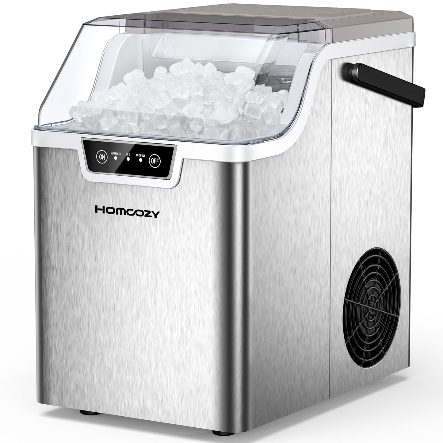 Nugget Countertop Ice Maker with Soft Chewable Ice, 40lbs/24H Pebble Ice Machine for Home/Party/RV/Camping with Basket and Scoop, Auto-Cleaning