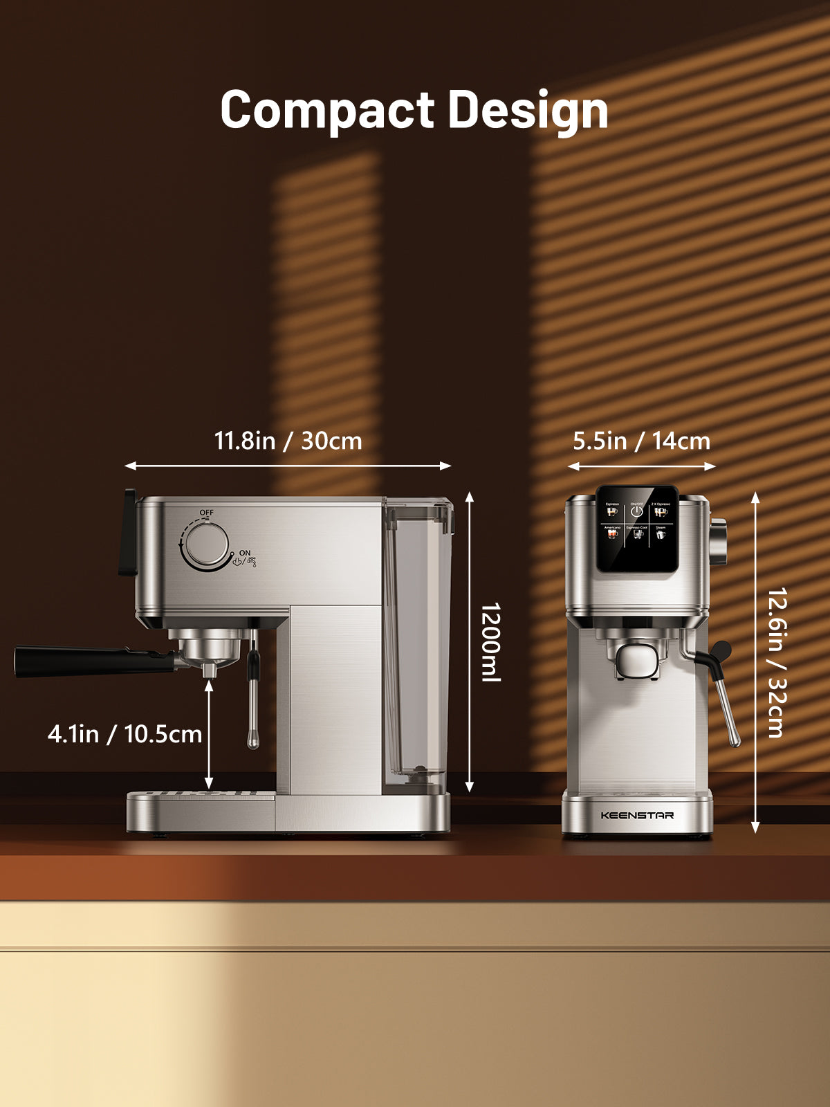 20Bar Espresso Machine with Rapid Cold Brew, Hot & Iced Coffee Makers, Stainless Steel Espresso Maker with Milk Frother Steam Wand, Touch Screen with Water Tank for Latte, Cappuccino, Gift