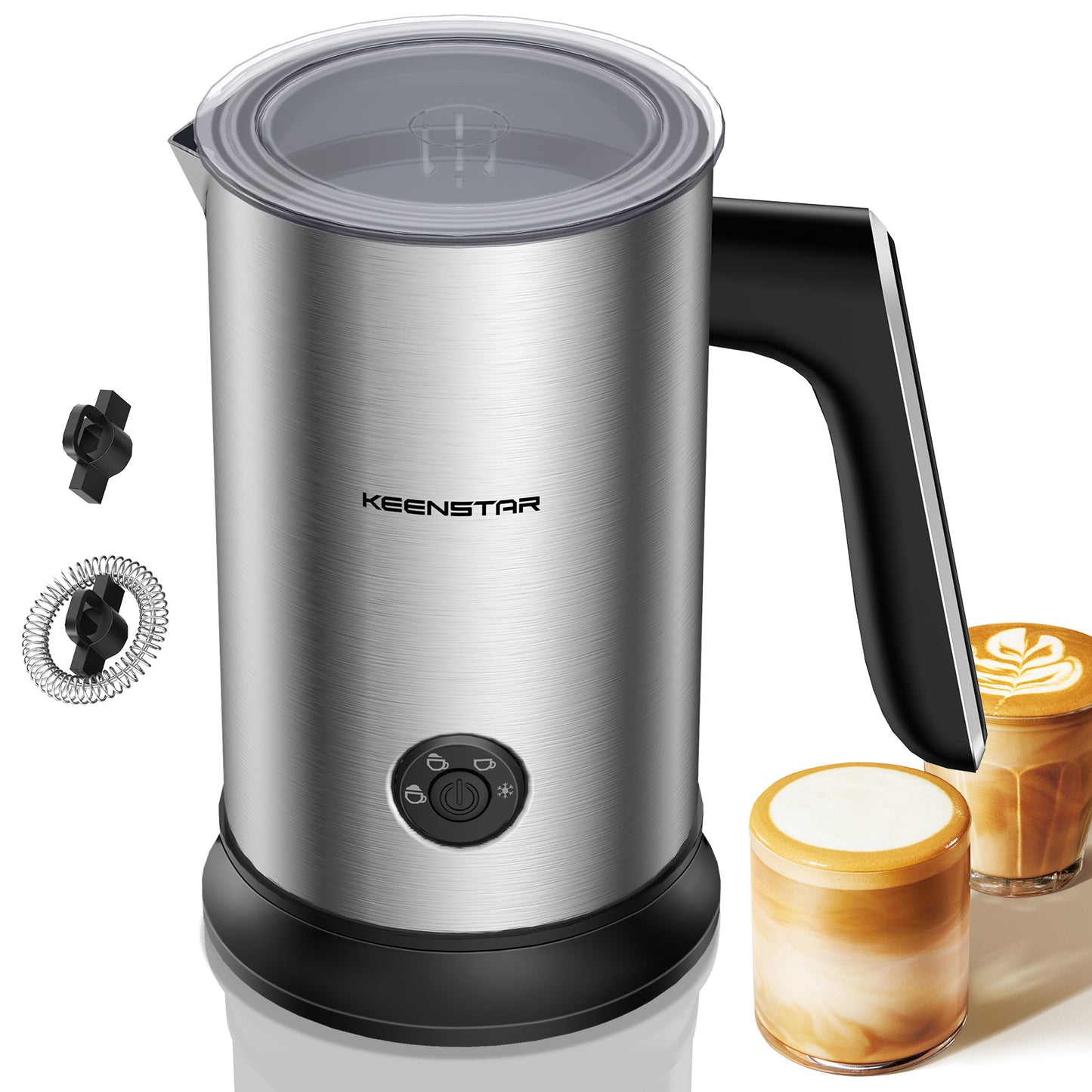 Electric Milk Frother, Automatic Milk Steamer Warm or Cold Foam Maker for Coffee, Cappuccino, Latte, Stainless Steel Milk Warmer with Temperature Controls