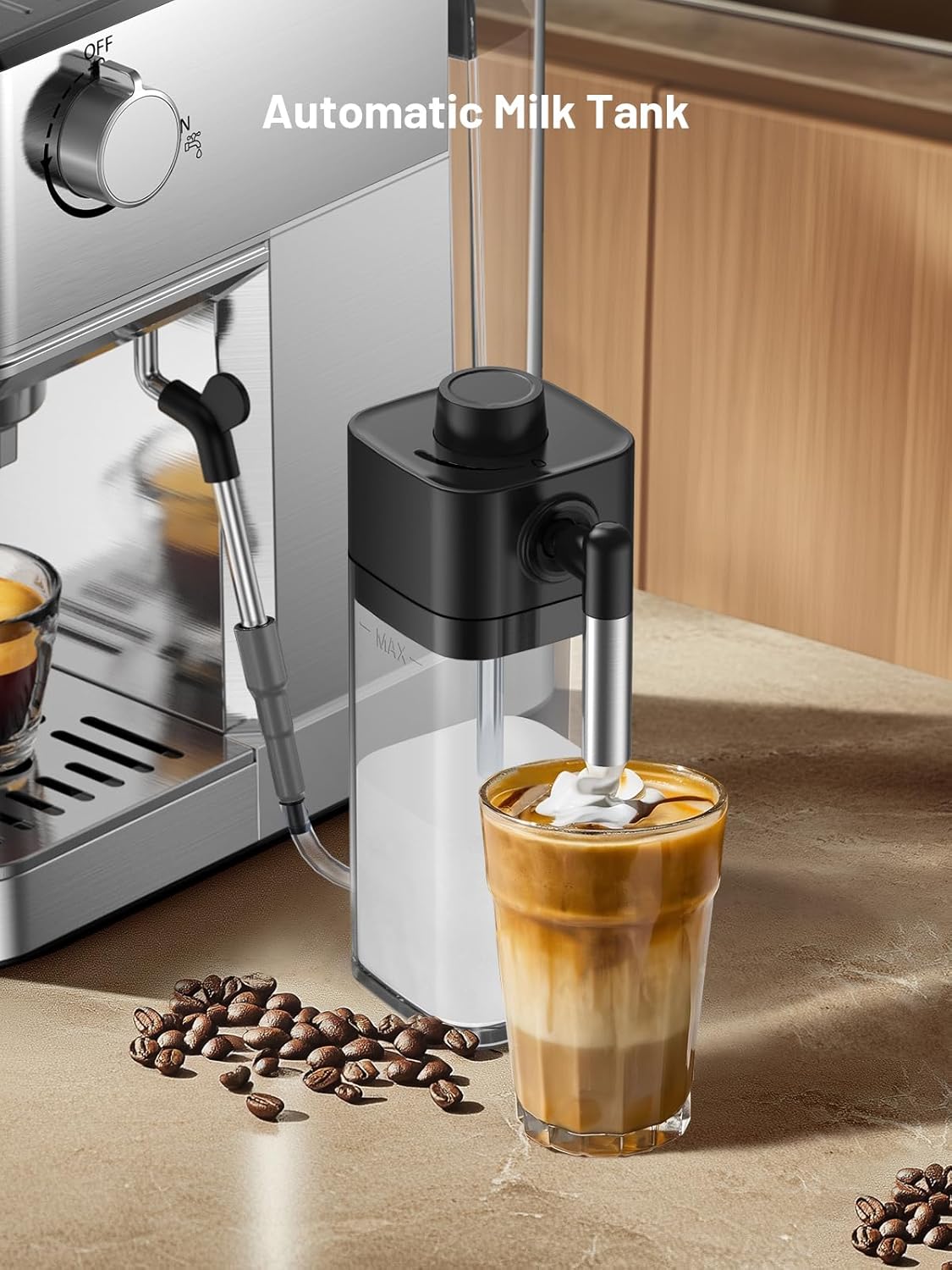 20 Bar Espresso Machine, Hot & Cold Brew Coffee Maker with Milk Frother, Touch Screen, Compact Water Tank, Expresso Coffee Machines for Lattes, Cappuccinos, Americano, Home & Office