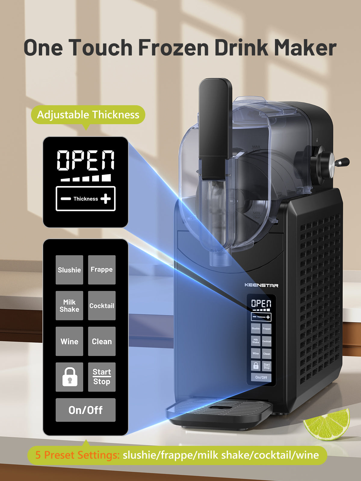 Slushie Machine, 88oz Slushy Machine for Home with Self-Cleaning, Professional Frozen Drink Maker, No Ice Needed, 5 Preset Programs for Frozen Margaritas, Frappés, Milkshake & More