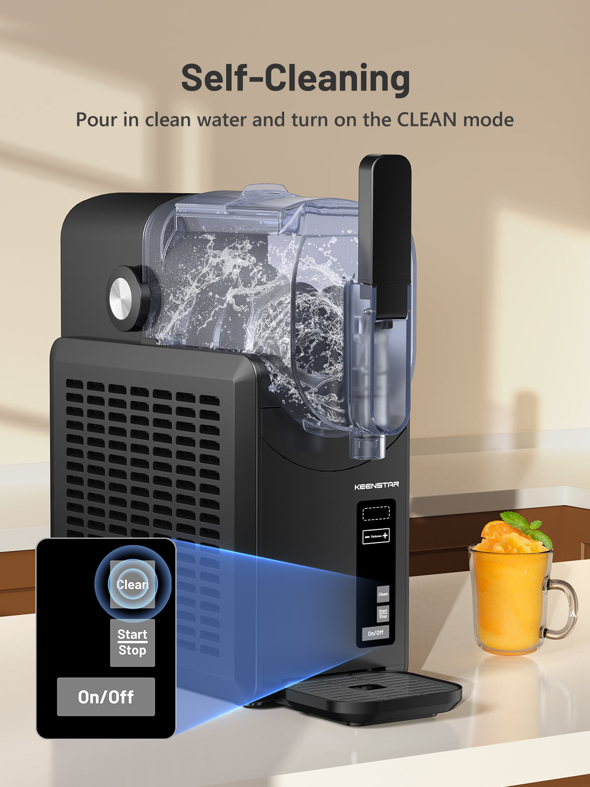 Slushie Machine, 88oz Slushy Machine for Home with Self-Cleaning, Professional Frozen Drink Maker, No Ice Needed, 5 Preset Programs for Frozen Margaritas, Frappés, Milkshake & More