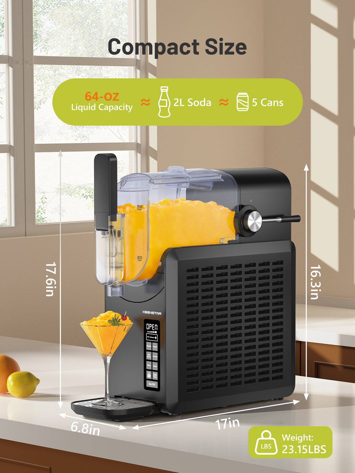 Slushie Machine, 88oz Slushy Machine for Home with Self-Cleaning, Professional Frozen Drink Maker, No Ice Needed, 5 Preset Programs for Frozen Margaritas, Frappés, Milkshake & More