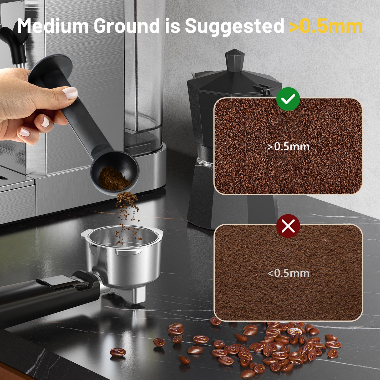 20Bar Espresso Machine with Rapid Cold Brew, Hot & Iced Coffee Makers, Stainless Steel Espresso Maker with Milk Frother Steam Wand, Touch Screen with Water Tank for Latte, Cappuccino, Gift