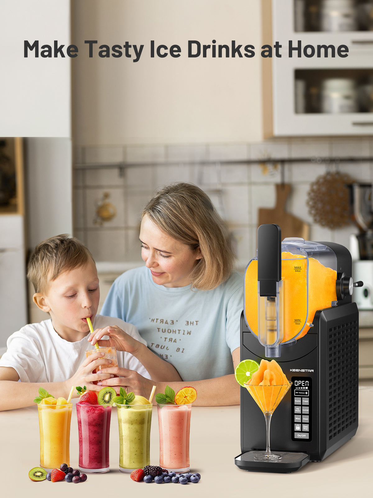 Slushie Machine, 88oz Slushy Machine for Home with Self-Cleaning, Professional Frozen Drink Maker, No Ice Needed, 5 Preset Programs for Frozen Margaritas, Frappés, Milkshake & More