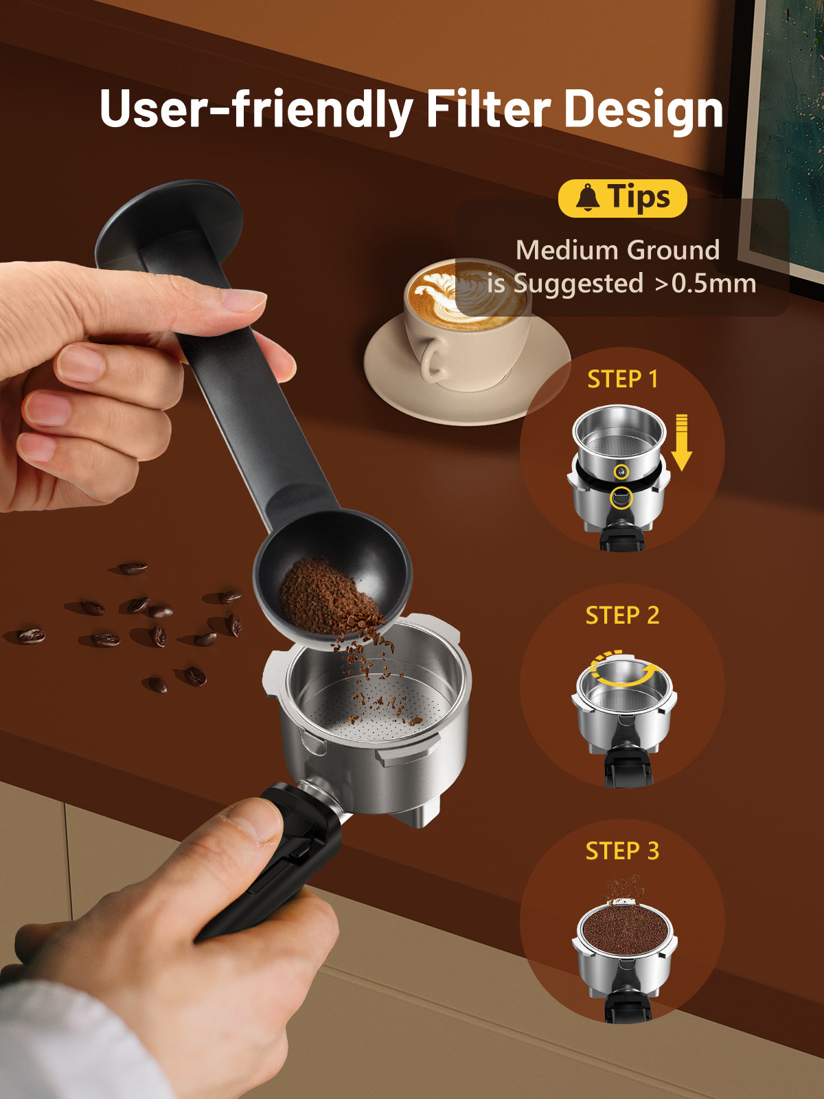 20Bar Espresso Machine with Rapid Cold Brew, Hot & Iced Coffee Makers, Stainless Steel Espresso Maker with Milk Frother Steam Wand, Touch Screen with Water Tank for Latte, Cappuccino, Gift